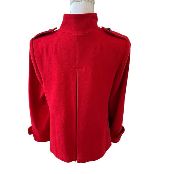 Banana Republic Military Inspired Wool Swing Pea Coat Red S - Picture 4 of 6